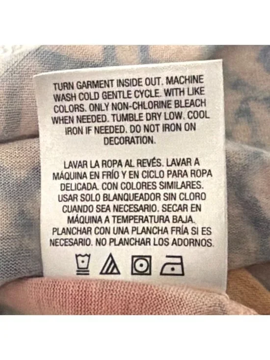 Floral Print Multicolor High-Low Blouse With Orange Accents Size L Tropical - Picture 4 of 7